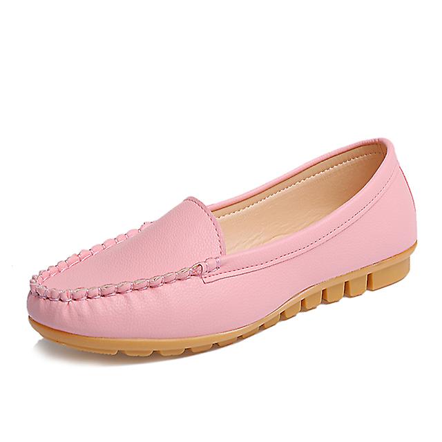 Höst Vår Kvinnor Loafers Läder Slip On Skor Vit Kvinna Skor Damer Solid Flats Båtskor Svart Zapatos Mujer 2433