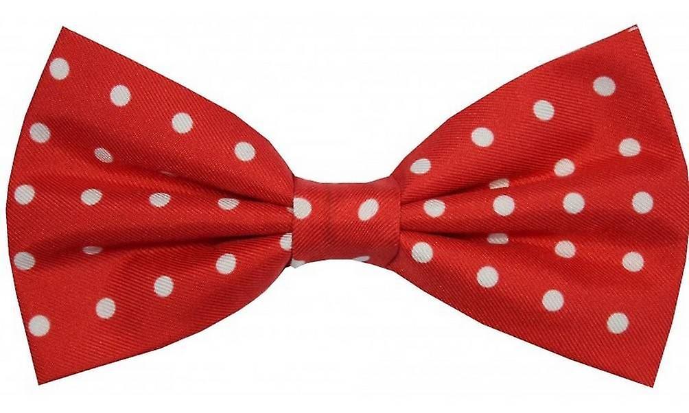 David Van Hagen Polka Dot Silk Bow Tie - Red/White