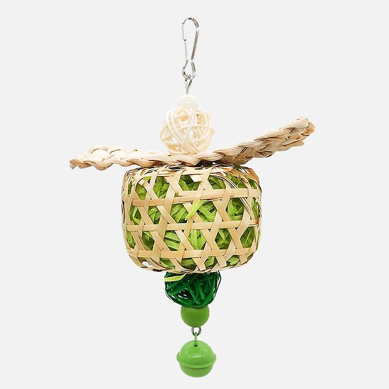 Safe Non Toxic Bird Toys Parrot Supplies Rattan Scraps of Paper Bamboo Bite Bell Tearing String Raff