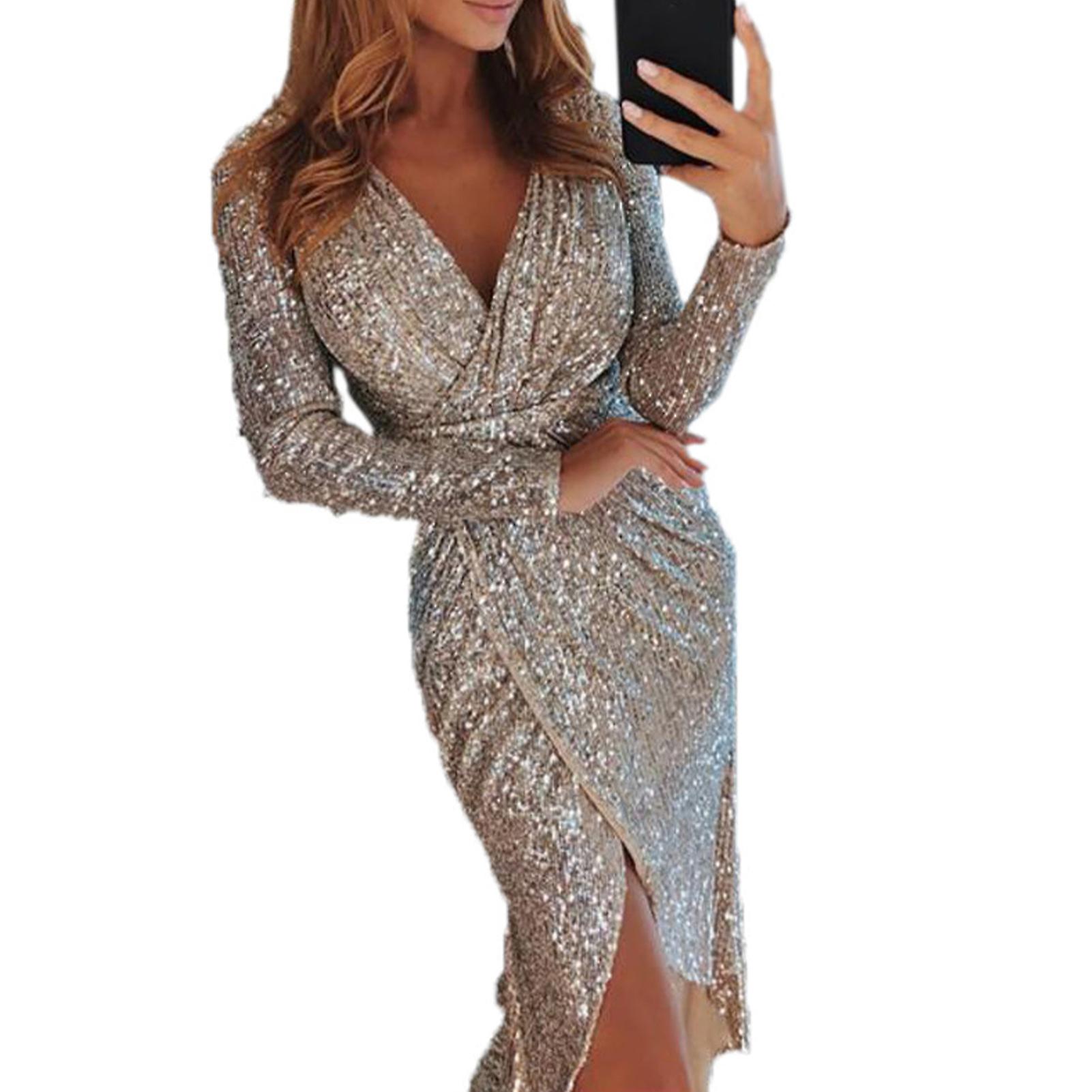 Fianao Bayan Elbise Uzun Kollu Slim Fit Polyester Zarif Seksi Kılıf Elbise Flört Için