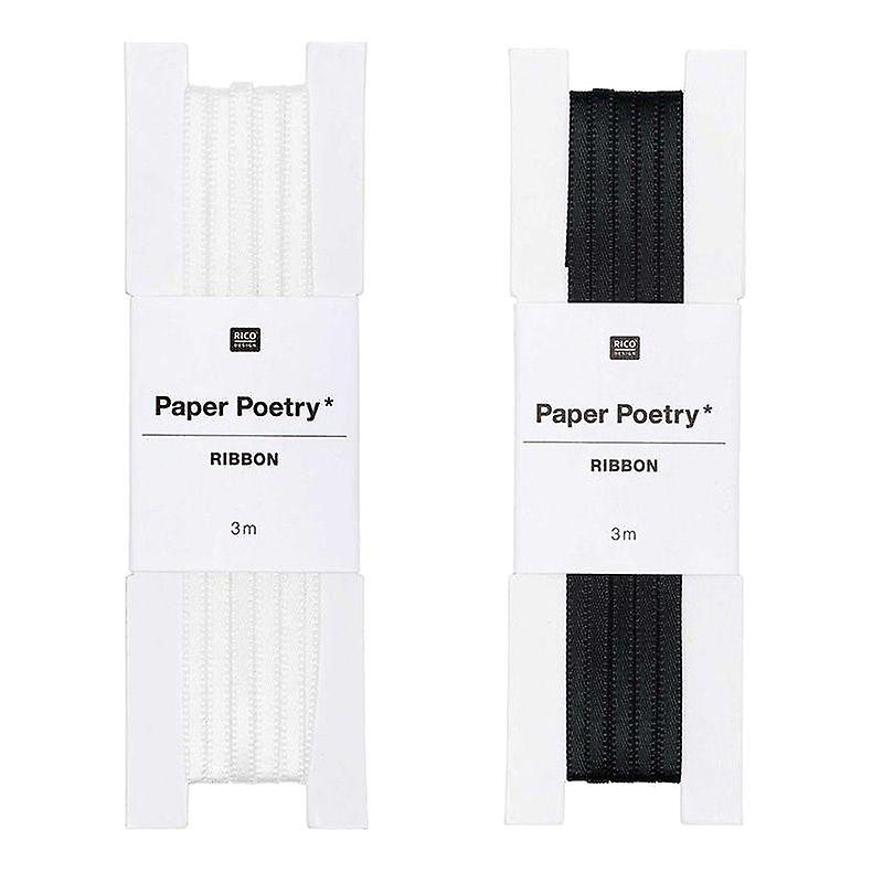 2 satin ribbons 3 m - B&W