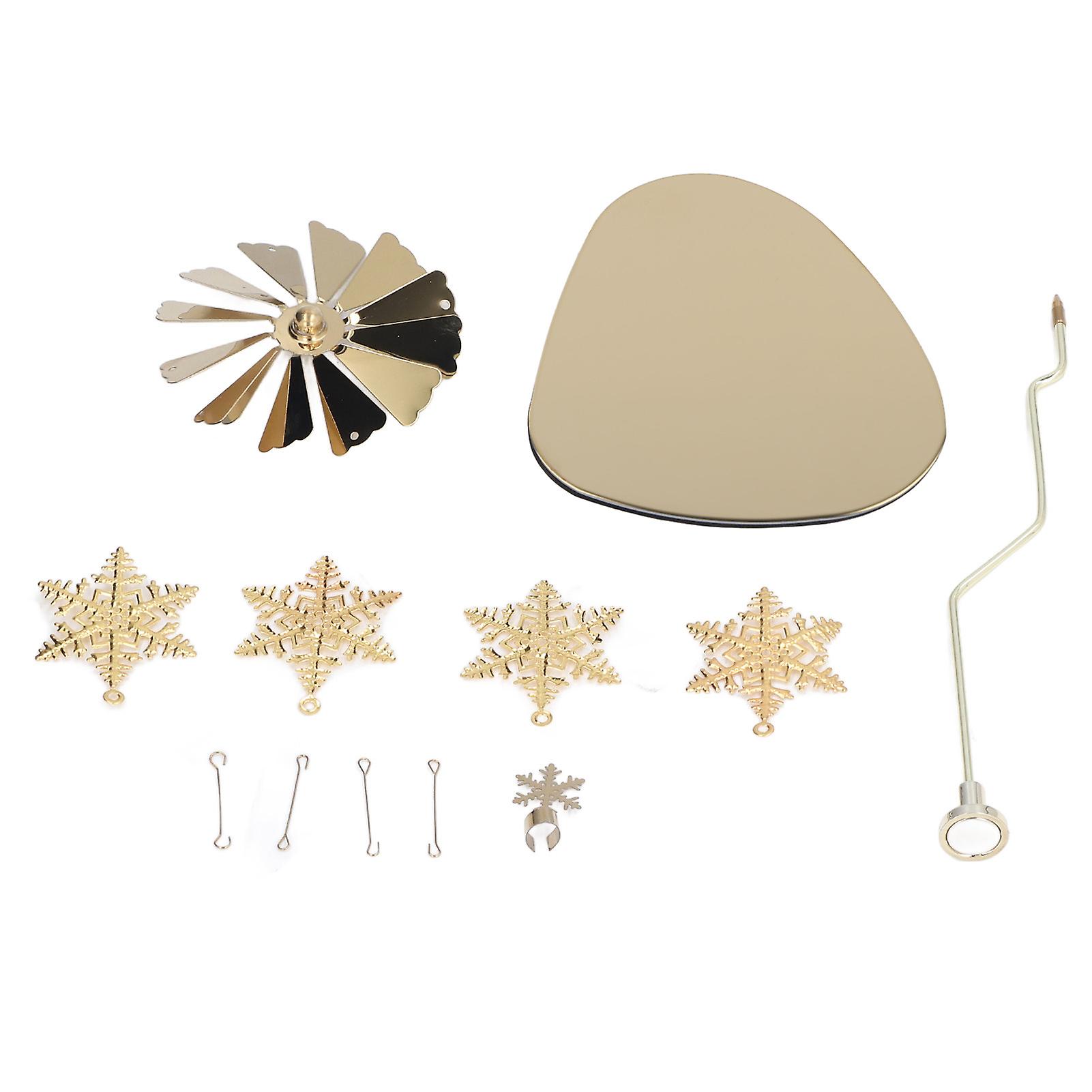 European Style Romantic Stainless Steel Round Triangle Candle Holder Rotating Aromatherapy Wind Chime Snowflake Candle Holder