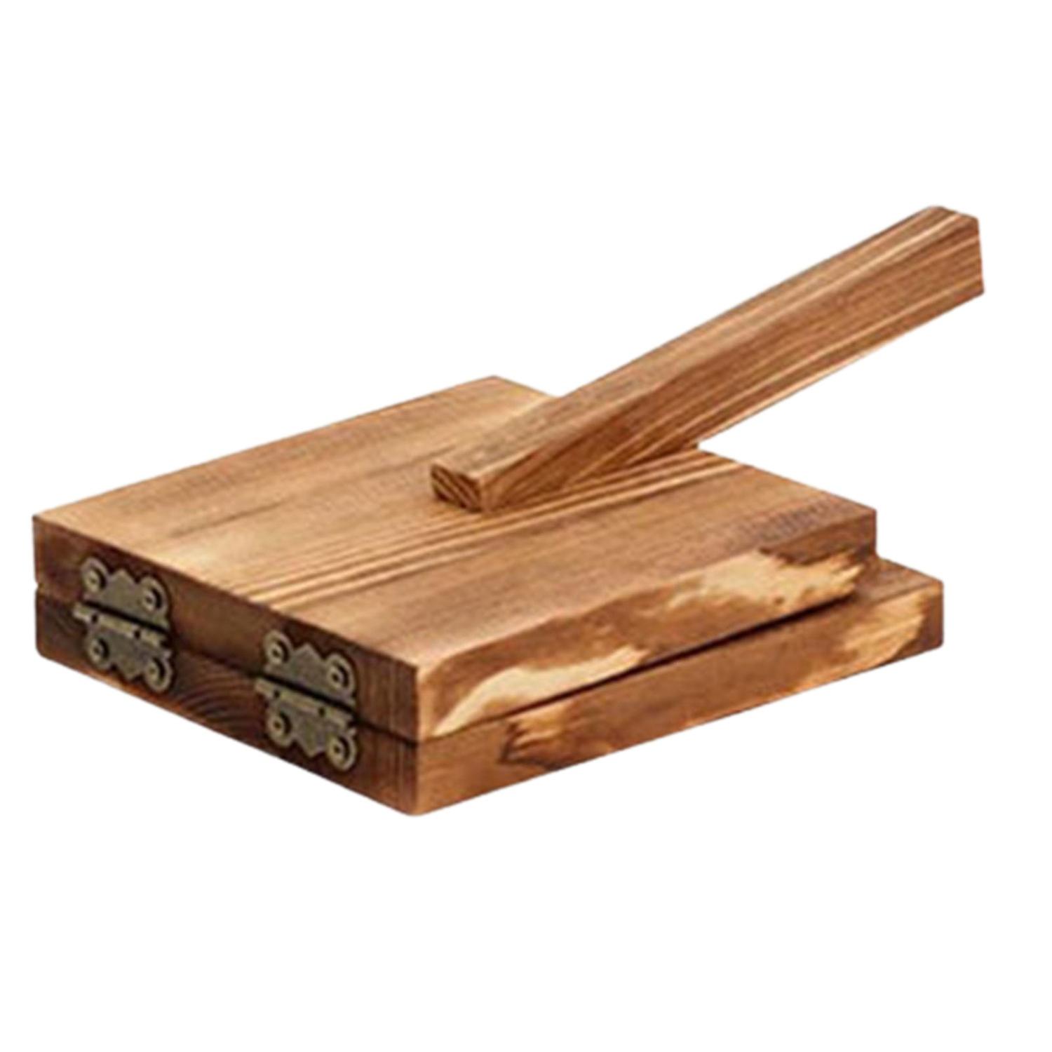 Effective Dough Press Long Lifespan Wood Round/Square Shape Dumpling Skin Mold Kitchen Supplies