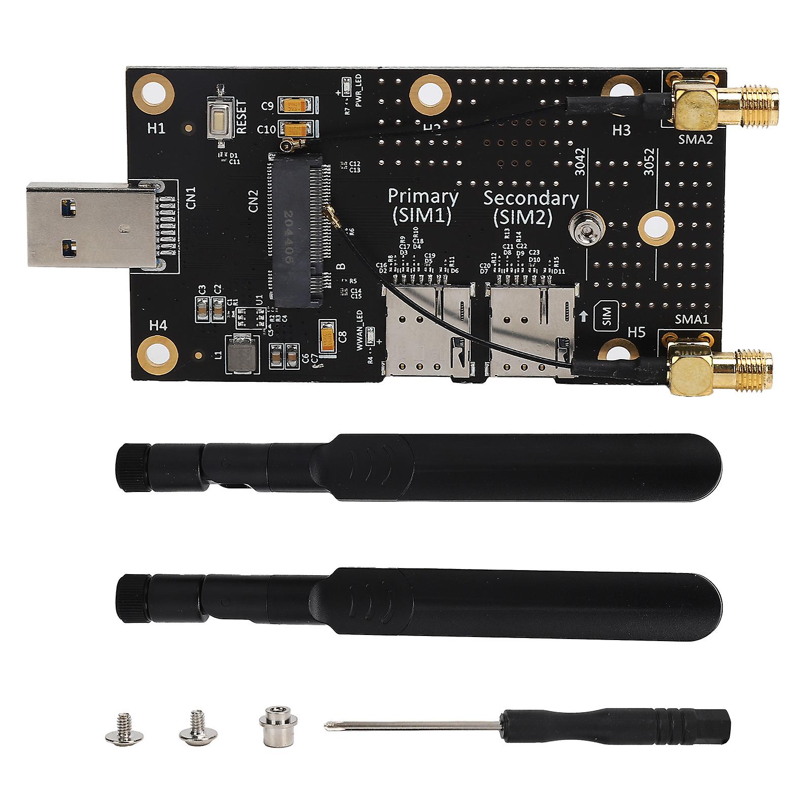 Adaptateur NGFF (M.2) vers USB 3.0 avec emplacement pour carte SIM et connecteur d'antenne pour module 3G/4G/5G