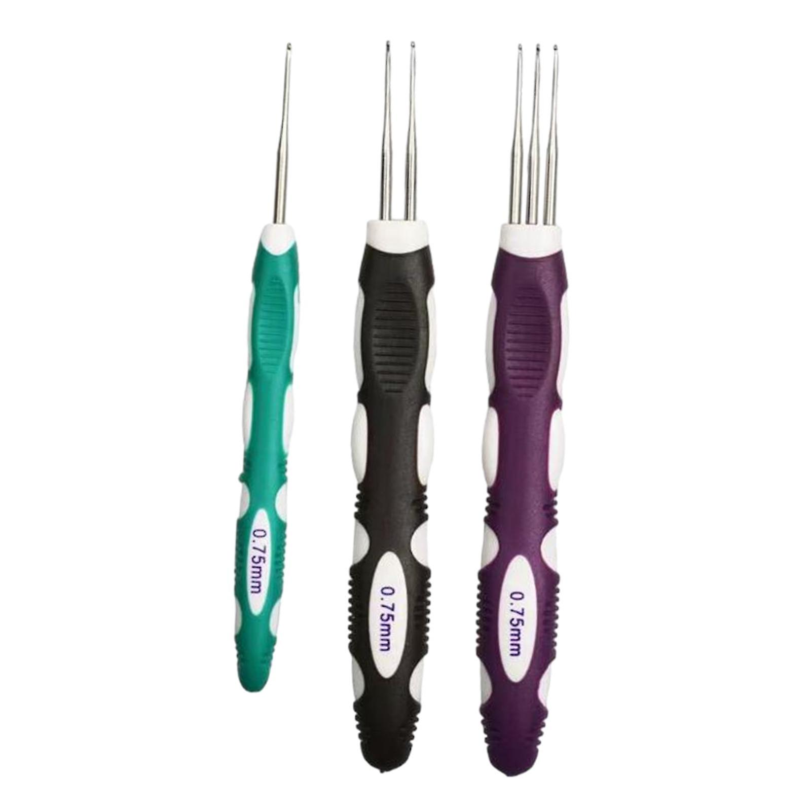3x Dreadlock Crochet Hook for Braid Craft 1 Hook 2 Hook 3 Hooks Hair Making