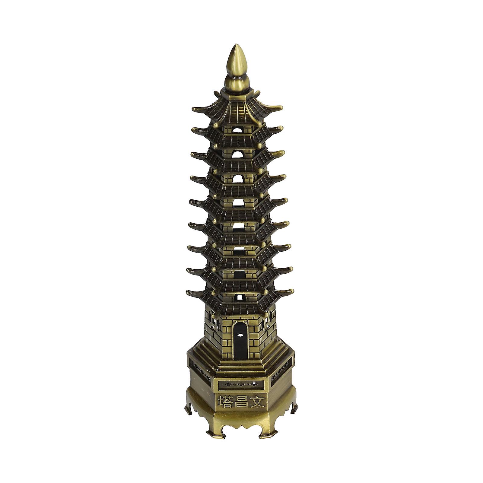WenChang Tower Alloy Decor - 25cm Unique Style Home Decoration with Exquisite Workmanship