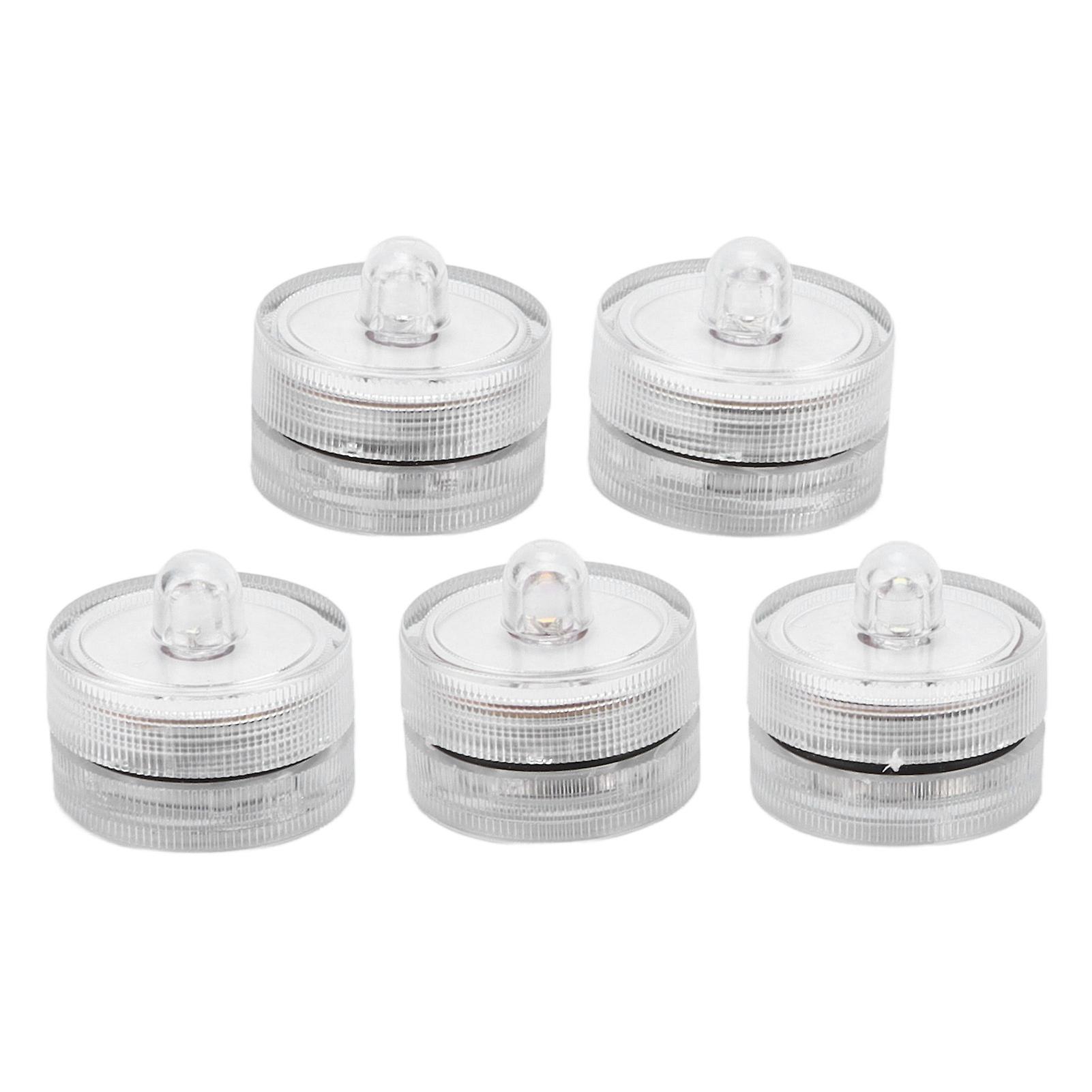 Set of 5 Waterproof Colorful Underwater Aquarium Tea Lights