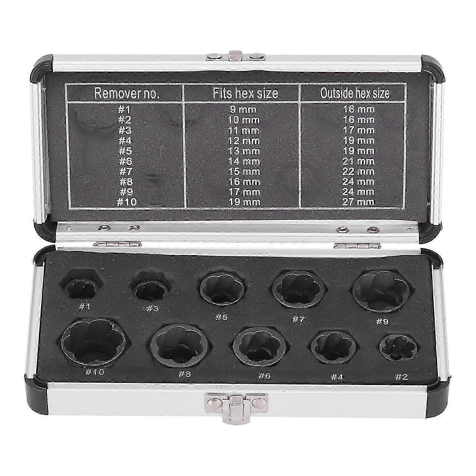 Qukaim Nut Bolt Remover Nut Bolt Extractors Set, Damaged Stripped Parts Socket Remover Tool, Includes Bolt Extractor and Nut Removal Tool, Low