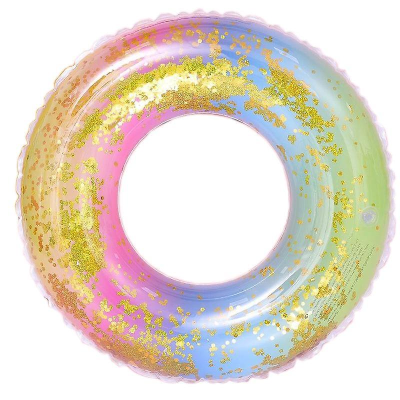 Swimming Ring, Transparent Floating Ring, Rainbow Sequin Swimming Ring Inflatable Pool Float