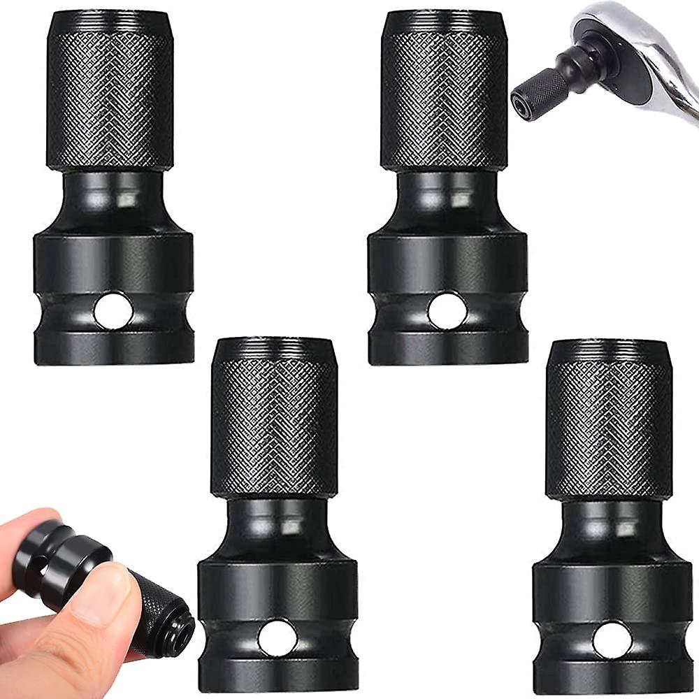 20244 Pieces Hexagonal Socket Adapter, 1/2 Square Drive, 1/4 Hex Shank Socket Adapter, Quick Release