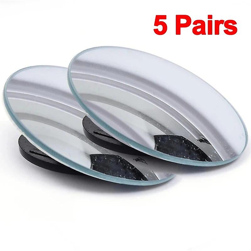 10 Pairs Car Round Frame Convex Blind Spot Mirror Safety Driving Wide-angle 360 Adjustable Rear View Mirror Car Accessories