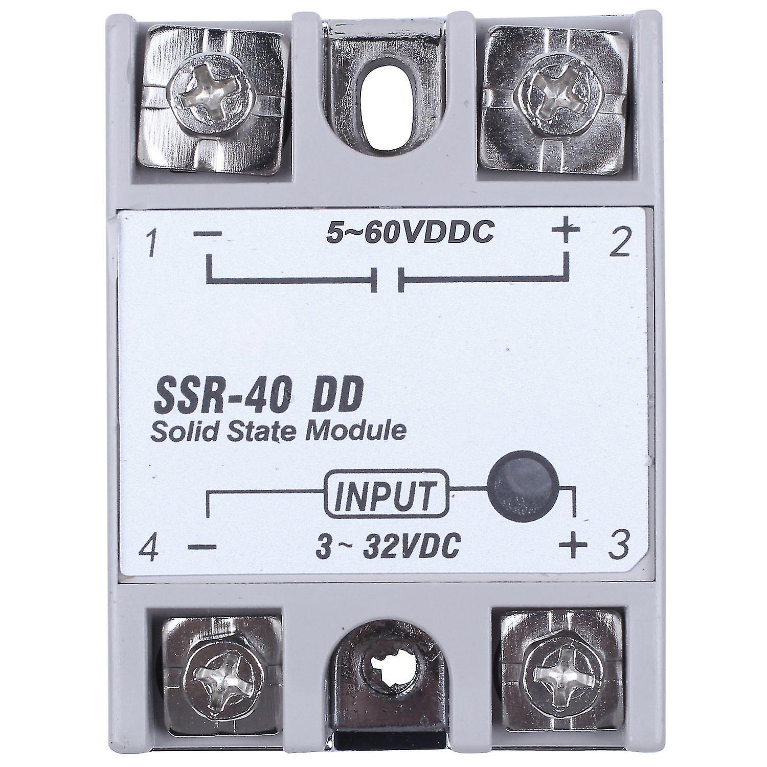 Single Phase Solid State Relay Dc-dc Ssr-40dd 40a Dc3-32v Dc5-60v White+silver-L