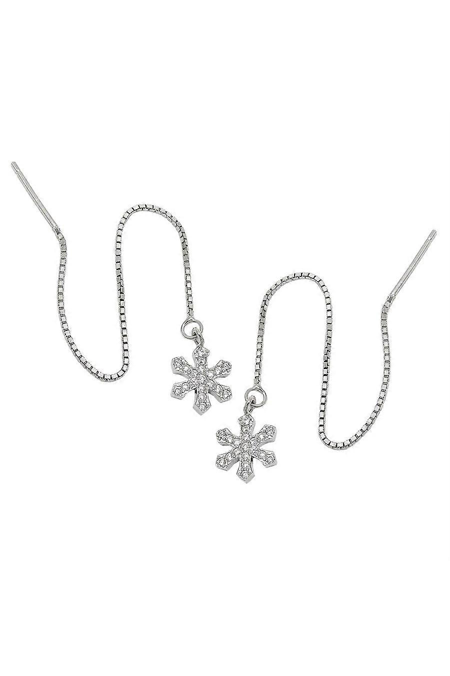 Earrings Chain With Zirconia Silver 925 - Gl93591