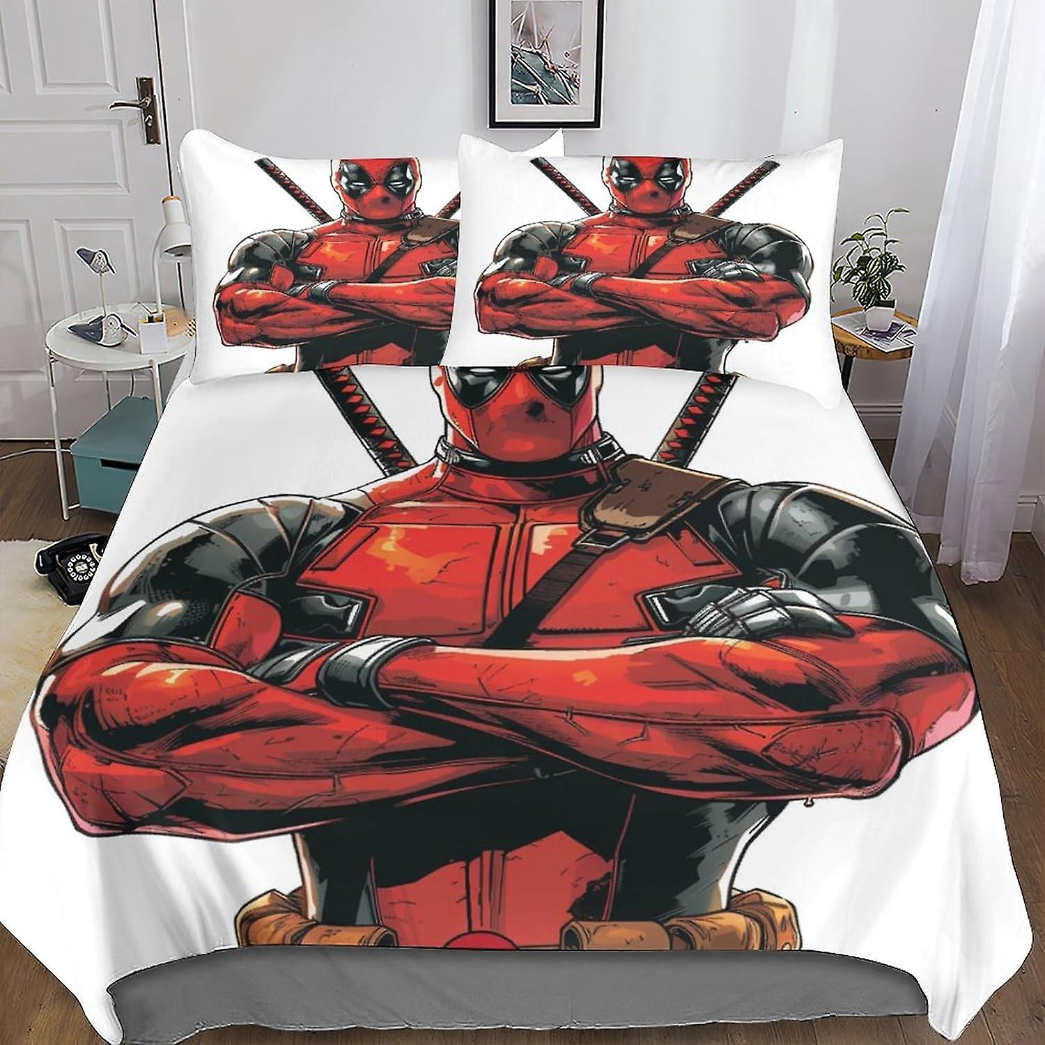 DSJackson Spider-Man 3D Print Quilt Cover 3-piece Movies Film Duvet Cover Bedding Set with Microfiber with Hidden Zipper Closure with Pillowcases for 