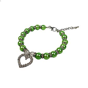 Veeki hond parel halsbanden en strass hond kraag Set, huisdier kat parel ketting Full Diamond Bling verstelbare hond kraag voor kleine meisjes katten Puppy Nec