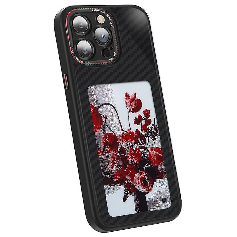 For iPhone 13 Pro Max NFC Customize Pattern Phone Case DIY Pattern 3-Color E Ink Case Display