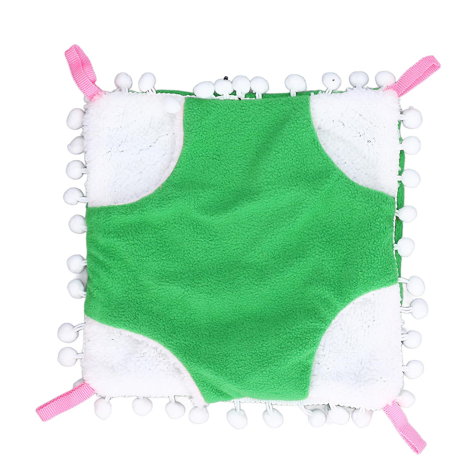 Small Pet Cage Hammock Parrot Warm Hanging Hammock Bird Nest Hut Bed for Hamsters Sugar Gliders Golden HamsterL Green