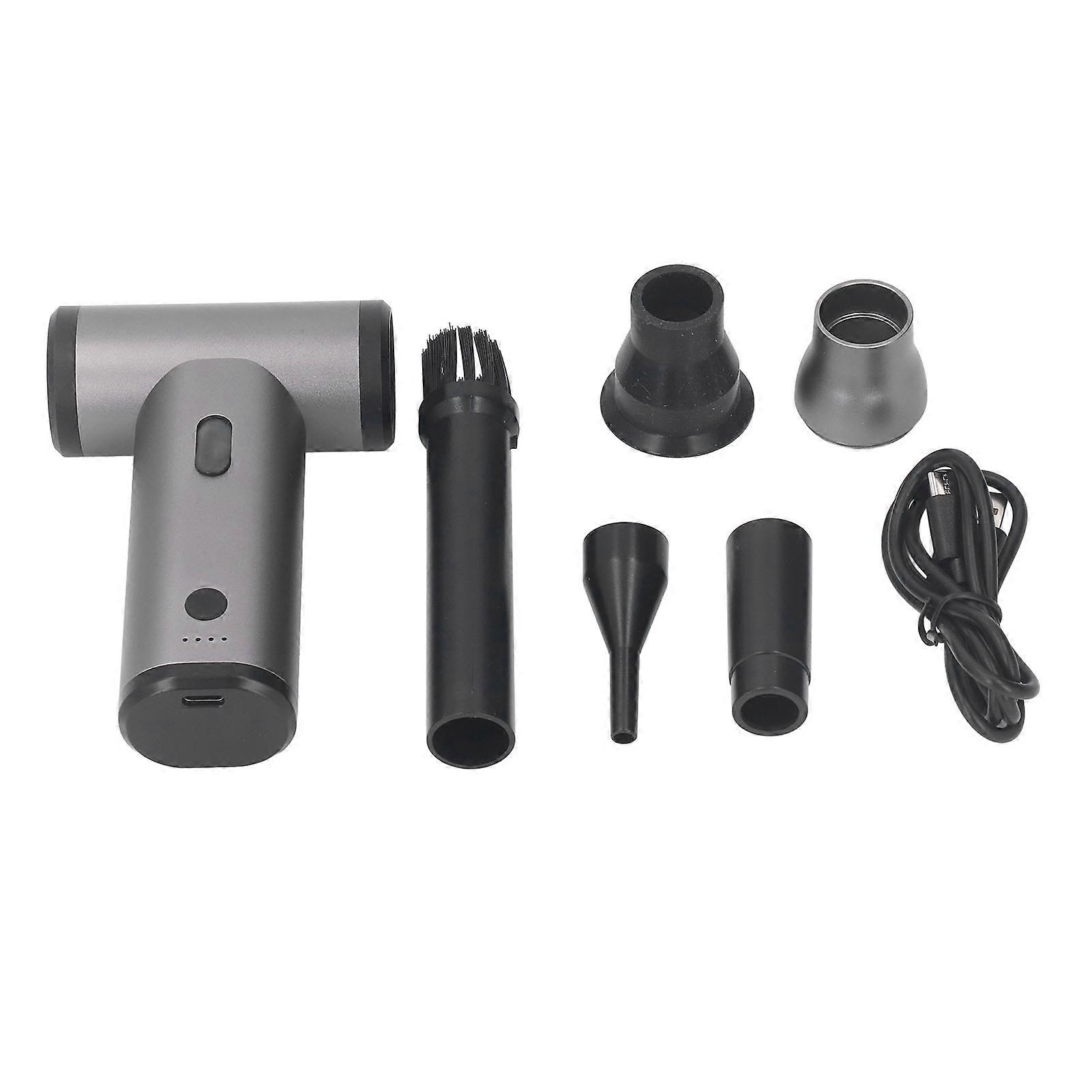 Duster אוויר חשמלי 130000 סל"ד כף יד מפוח דוסטר אוויר אלחוטי 4000mAh נטען סוג C טעינה מהירה למקלדת מחשב בית חיות מחמד אפור