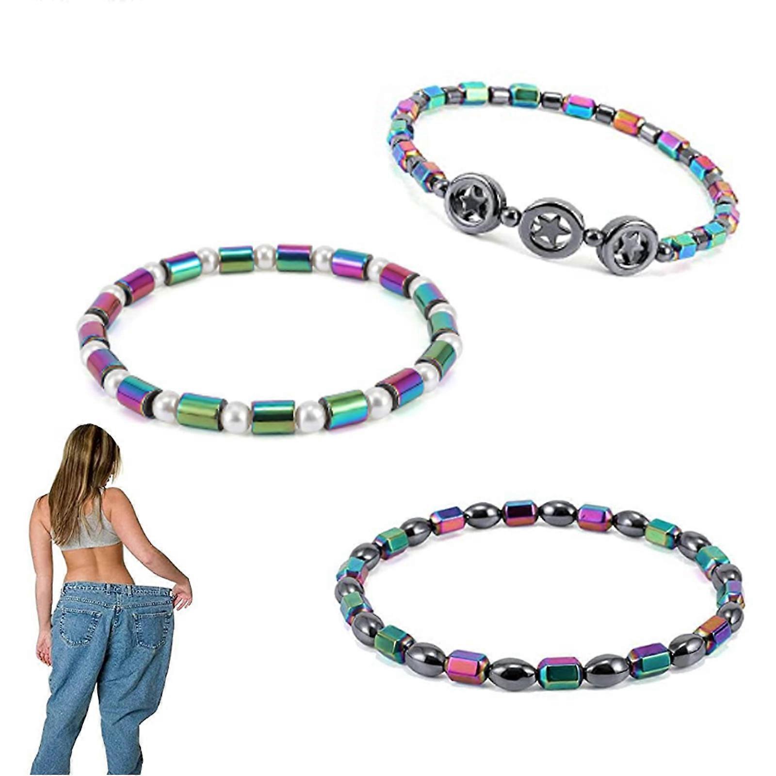 Magnetic Thin Hematite Iron Chain Magnetic male and Female Weight Hand Chain Iron Chain 3 pcs