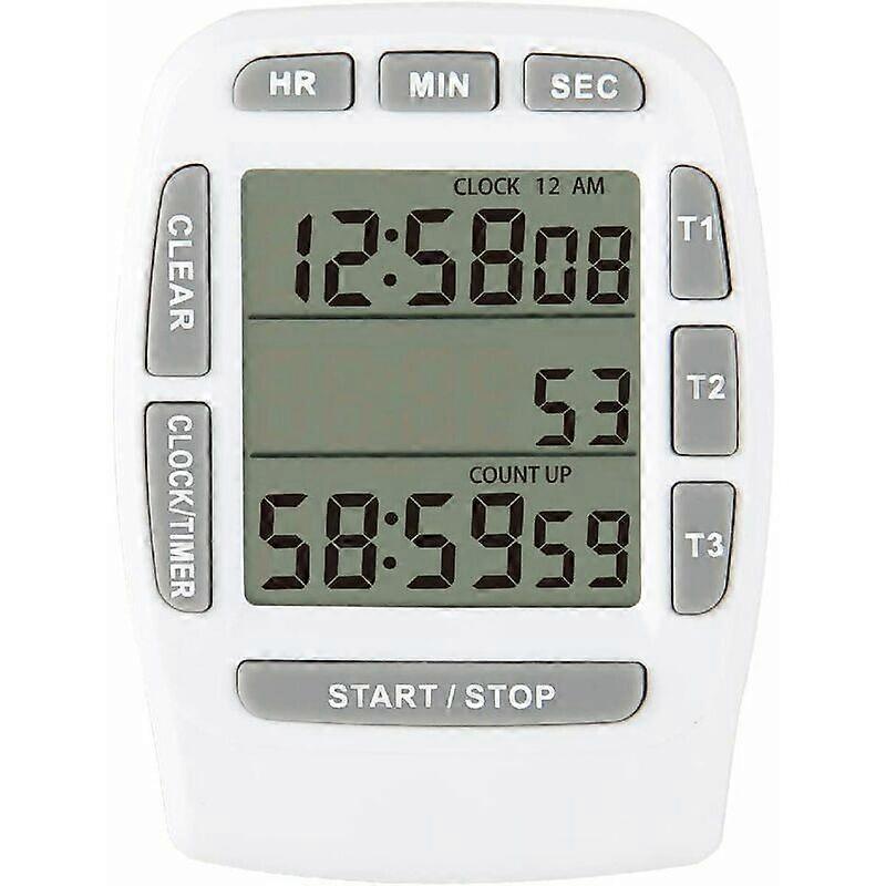 LCD Digital Timer 3 Channel Digital Timer,Kitchen Timer,Countdown Timer Loud Alarm