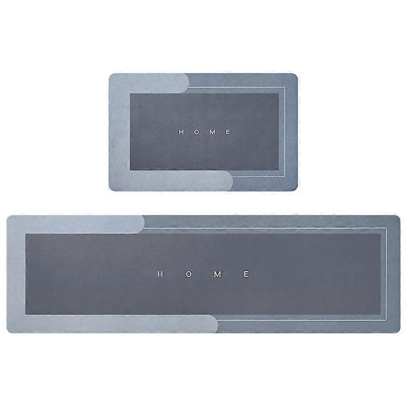 2PCS (40*120cm+40*60cm, Rectangulaire Bleu) Tapis De Sol Antidrapant