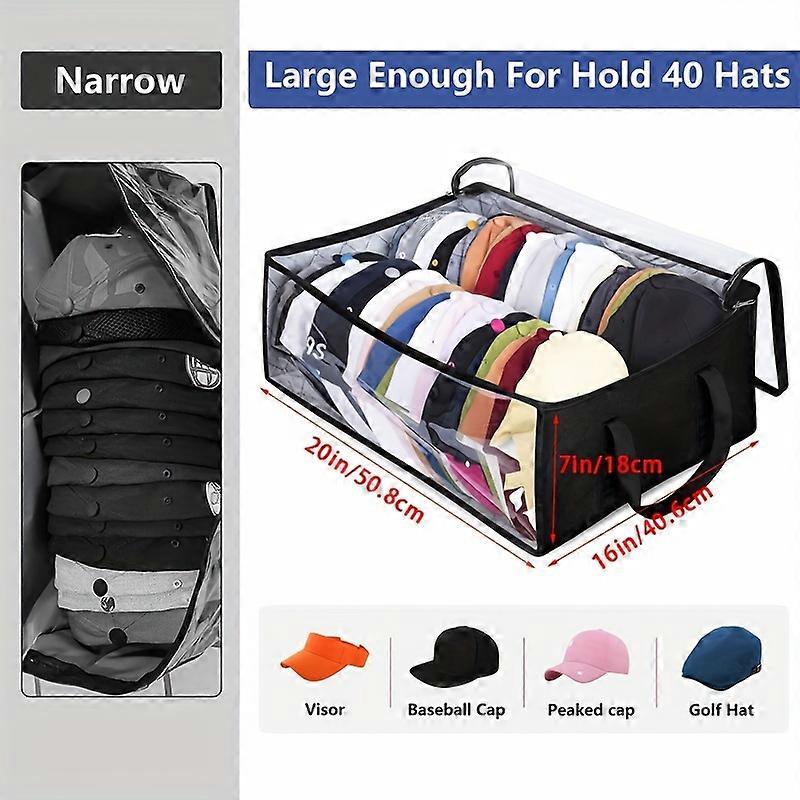 Large Capacity Multi-Purpose Storage Box - Store 40 Hats, Toys, Books, DVDs - Space-Saving for Wardrobe, Under Bed, Bedroom, Dormitory - Rectangle Sha