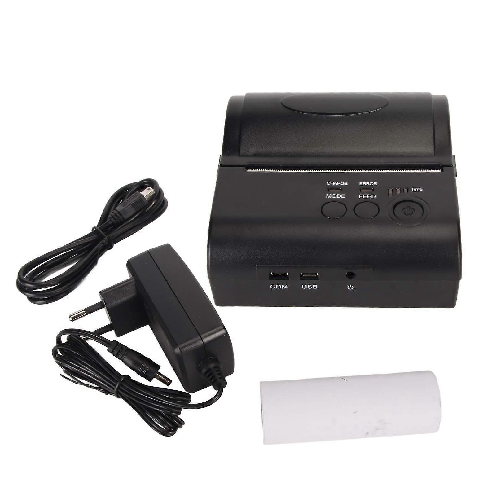 Thermal Printer Bluetooth 203 DPI Accuracy 90mm/s Print Speed Thermal Label Printer for Windows for IOS for Android 100?240V EU Plug