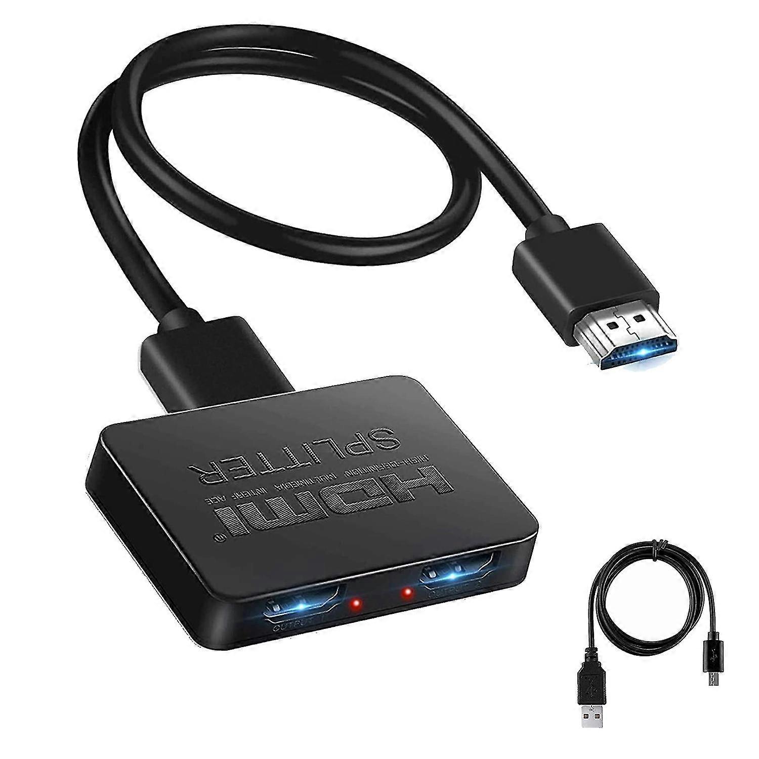Hdmi-compatible Splitter 1 In 2 Out,splitter For Dual Same Monitors