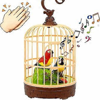 Electric Talking Parrot Simulation Parrots Lighting Motional Birds With Cage Toy ZD B2