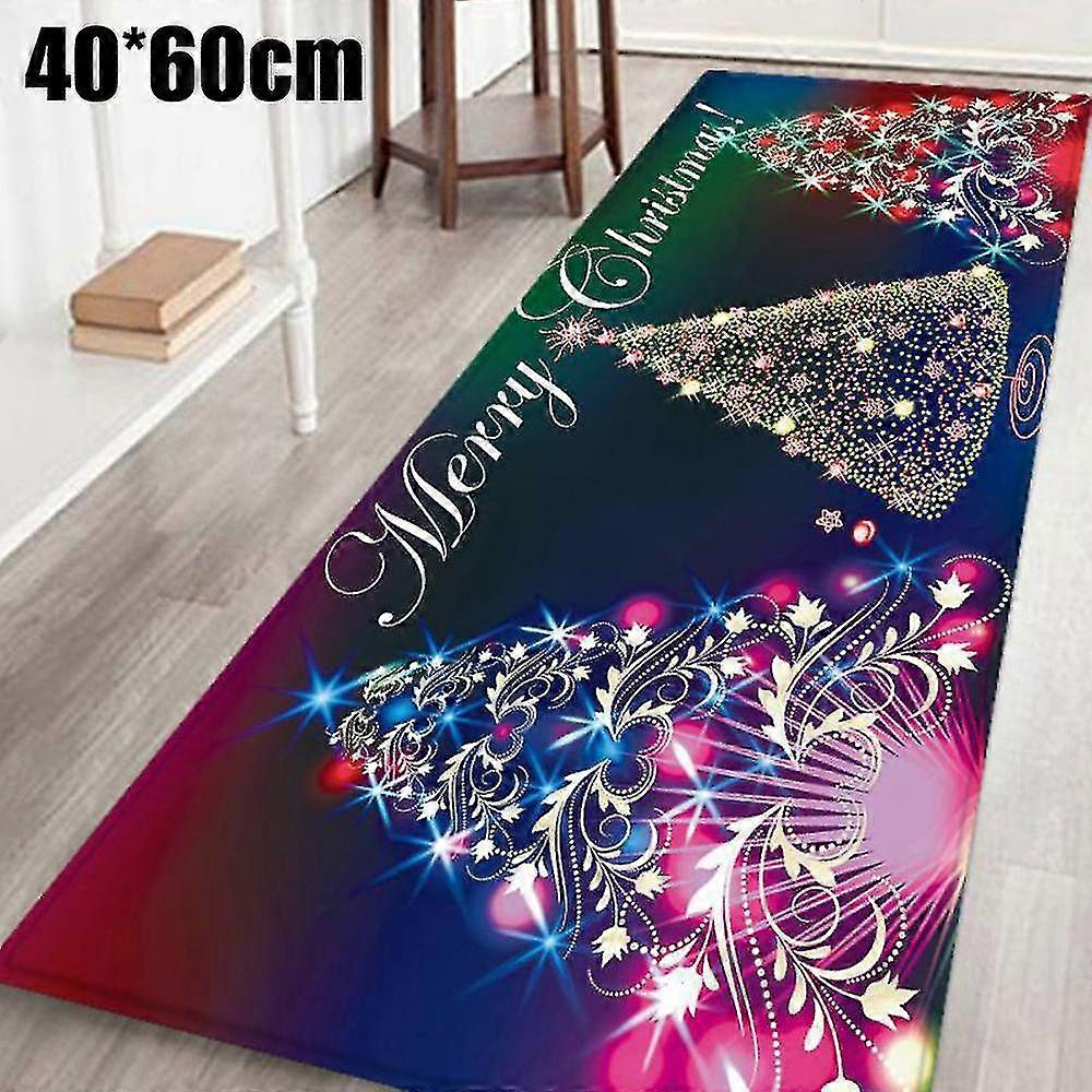 Christmas Carpet Xmas Floor Mat Rug Non-slip Home Room Decor Ornament Pad