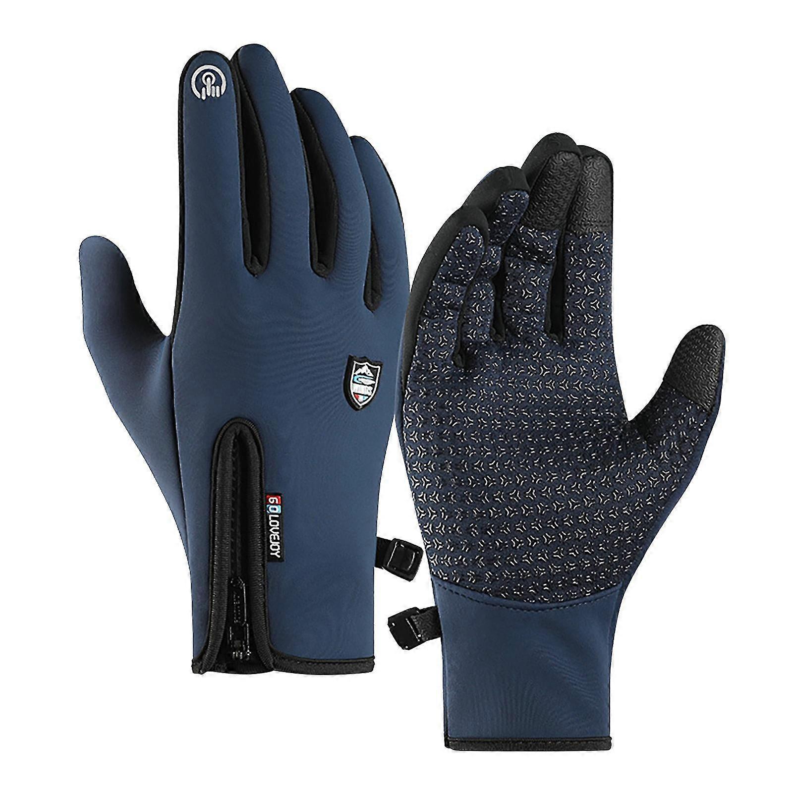 Climbing Gloves Unisex Outdoor Waterproof Windbreak Gloves Winter Screen Plus Velvet A12