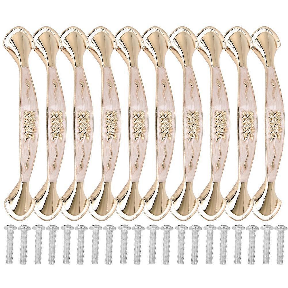 10 Sets Door Pull Handles Amber White Simple Style Office Drawer Cabinet Universal 96MM