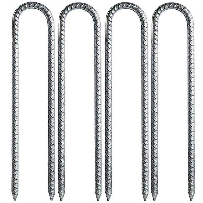 Estacas de terra, 6 Pack 12 polegadas em forma de U Trampolim Pegs, Heavy Duty Ground Stakes para Camping