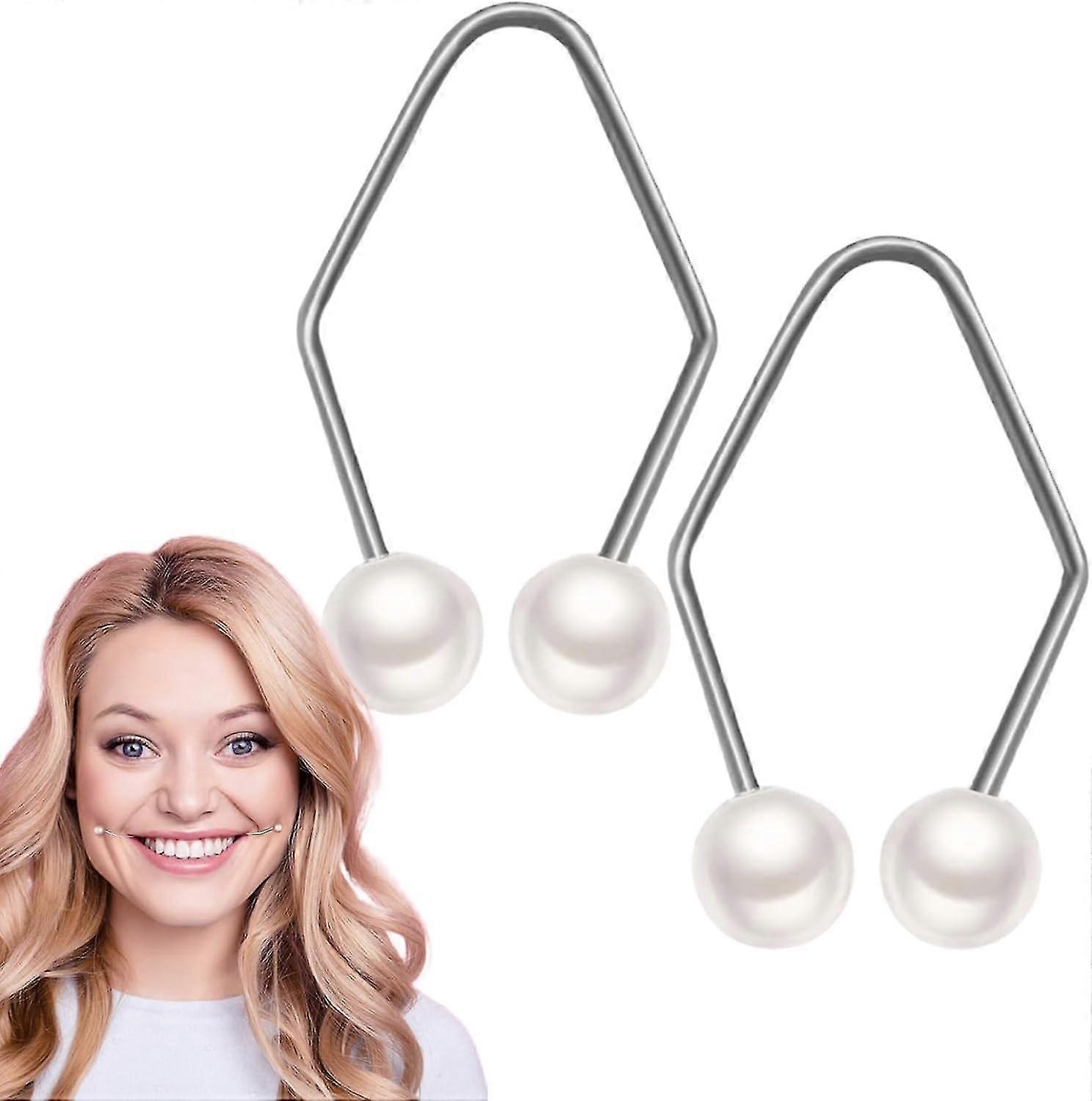 Dimple Maker, 2 paires, Natural Cheek Dimple Trainer, Perles pour femmes et filles
