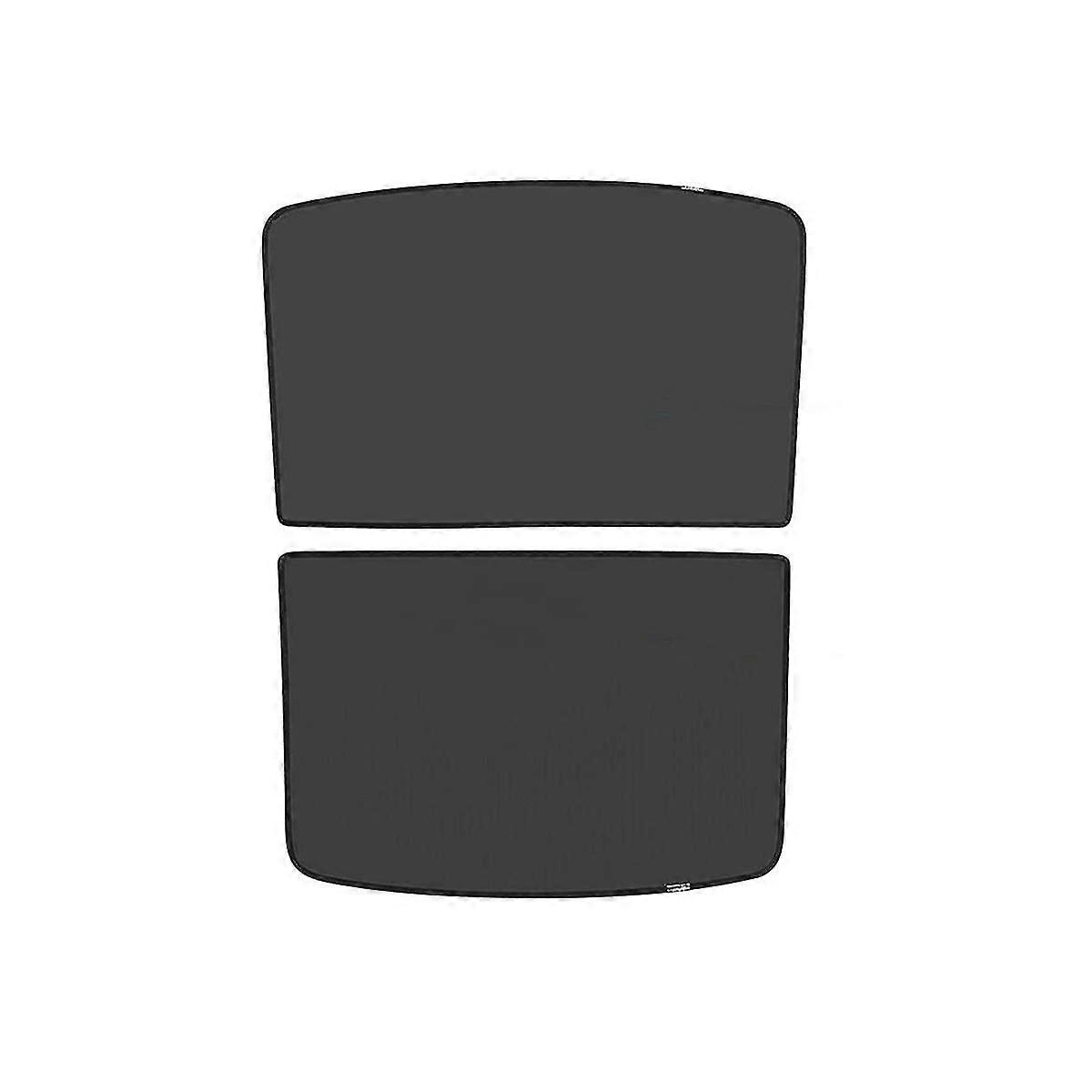 For Model Y 2020-2023 Glass Roof Sunshade Front & Rear Top Windows Shade 't Sag, Black 2pcs