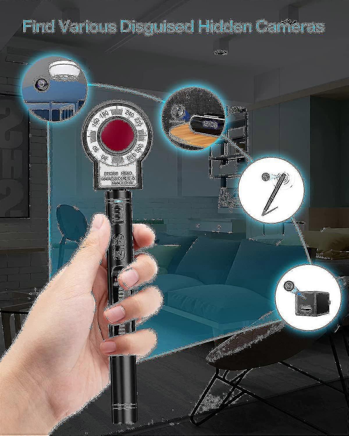 Détecteur de caméra, détection de tracker GPS, scanner de signal rf avec large gamme de fréquences 1m-8g Hz et 12 niveaux de sensibilité Z