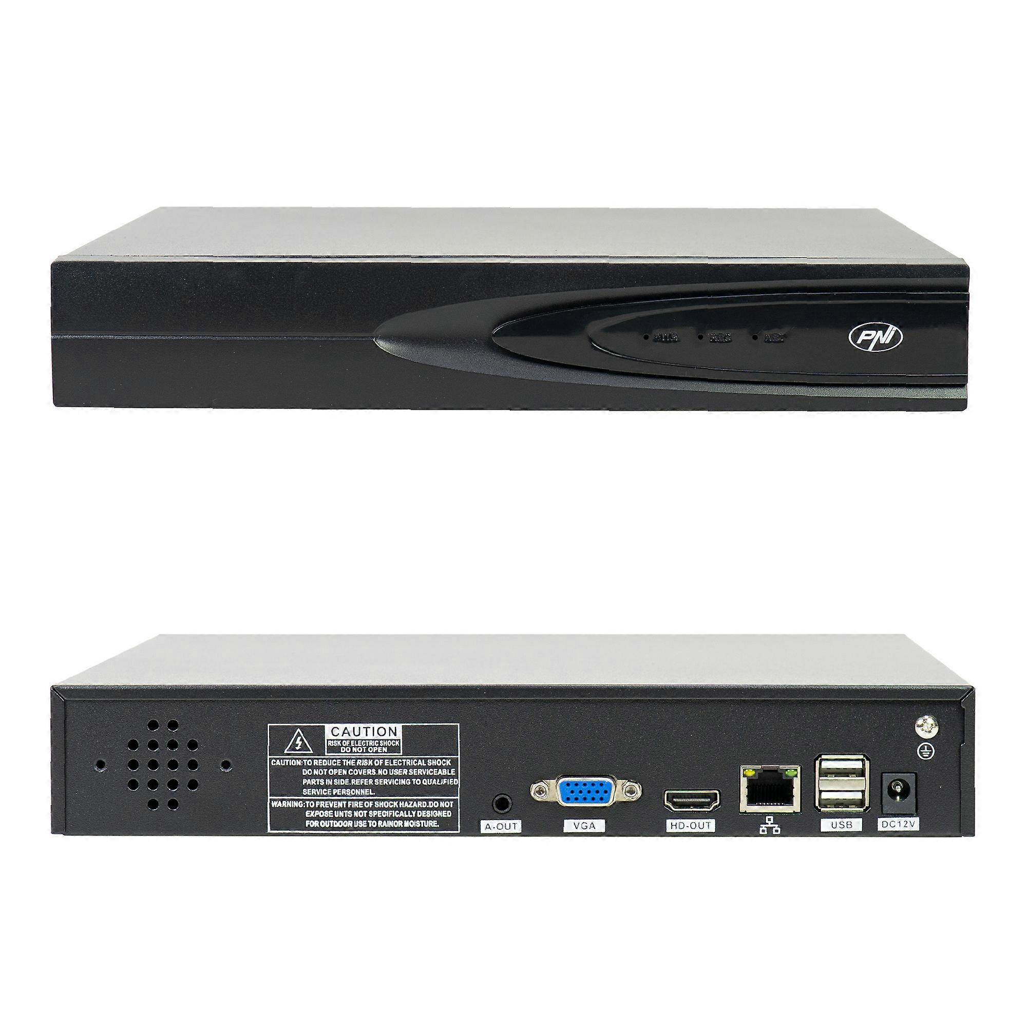 Πακέτο PNI House IP816 NVR με 4 κάμερες PNI IP780 4K, πηγή, διακόπτη, καλώδια, βύσματα και διαχωριστές