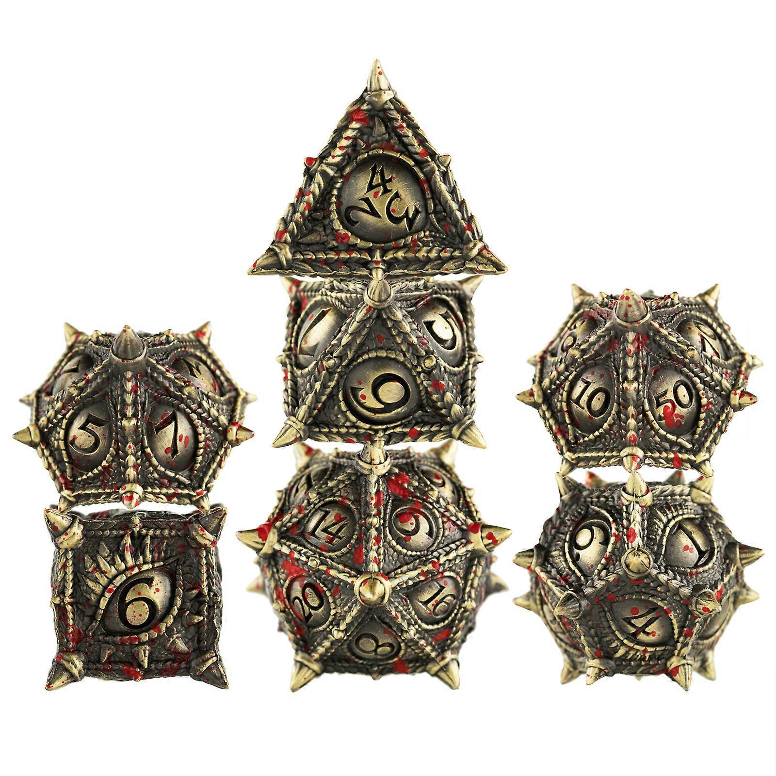 Dnd Dice Set Metal Dnd Dices Board Game For Dungeon And Dragons Dice Coc Players Dice Collectors Polyhedral Rpg D&d Dice Set