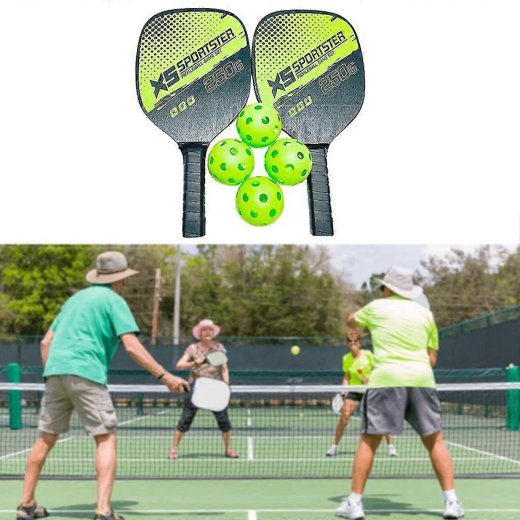Pickleball Rackets Pickleball Paddles Set of 2 Rackets & 4 Balls カーボンファイバー表面ラケットパドル アウトドアスポーツ