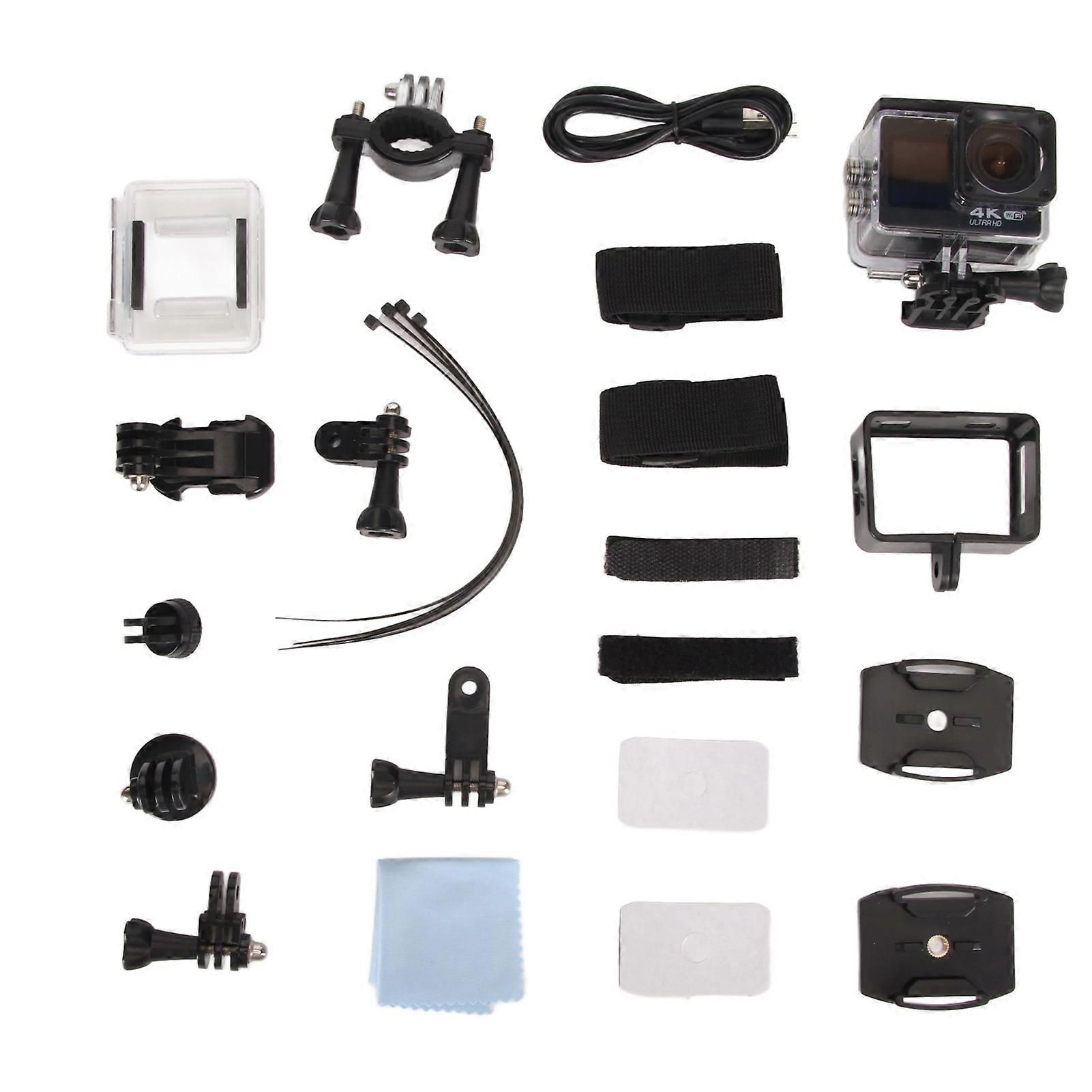 WiFiアクションカメラ4K20MP防水4倍ズーム2.0インチHDスクリーンポータブルスポーツカメラ水中カメラNO.7163