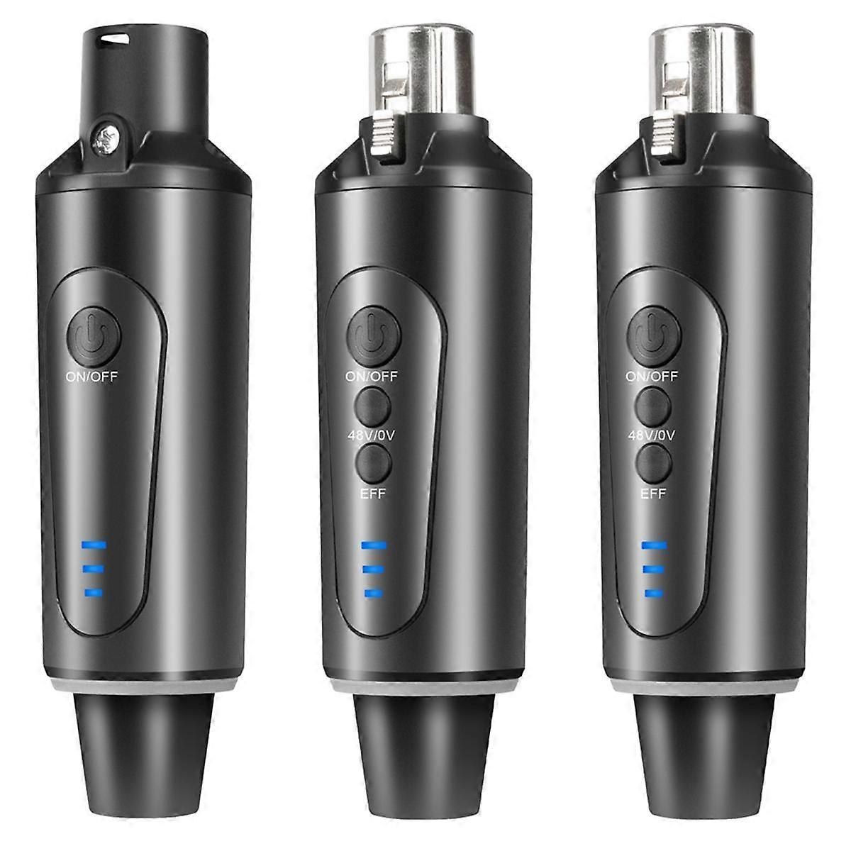3PCS Wireless Mikrofon System XLR Mikrofon Konverter Adapter 2,4GHz Sender Empfänger für Co