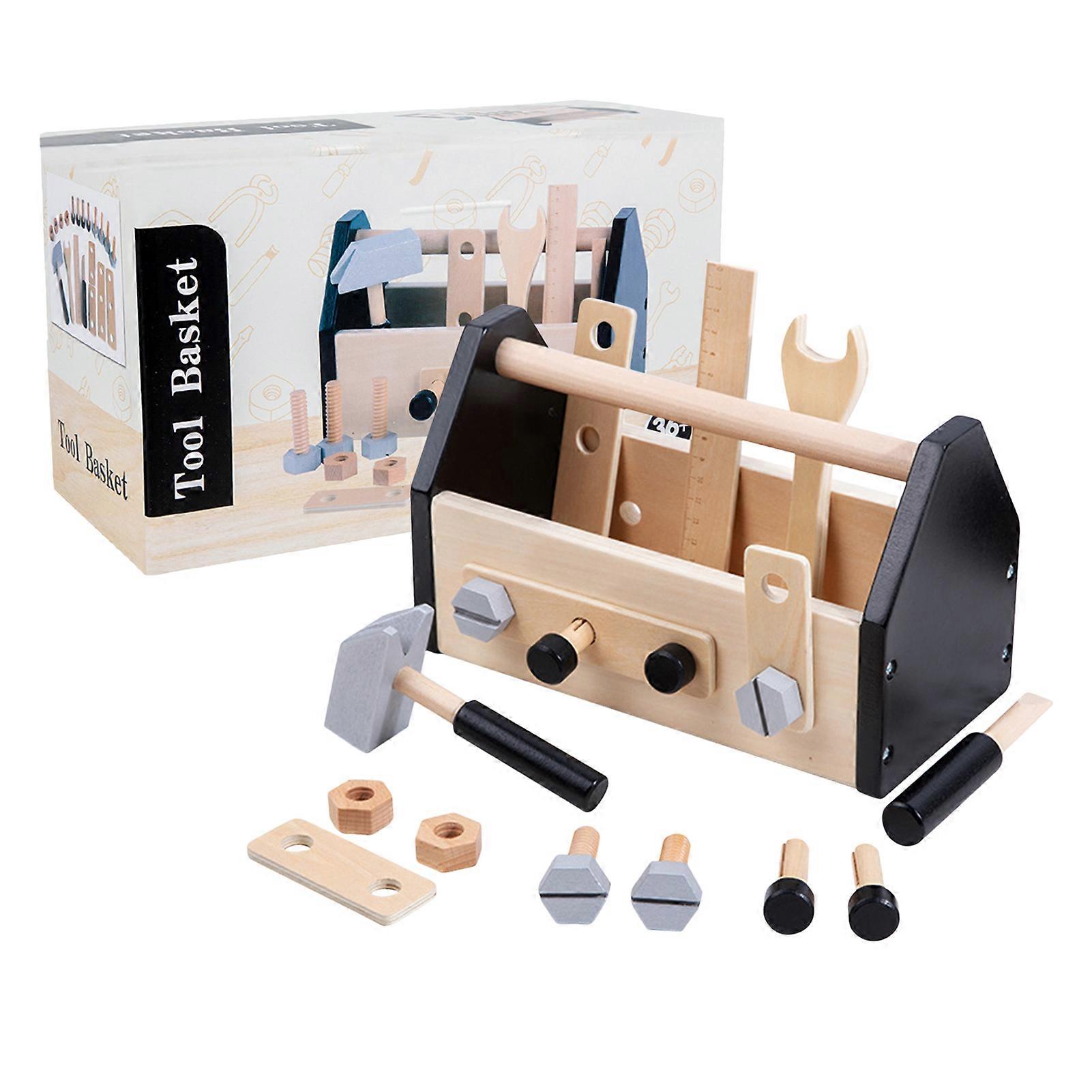 Kids Tool Set Wooden Toys with Tool Box Cultivate Hands-on Ability STEM Learning Kit for Improve Children\'s Hand-brain