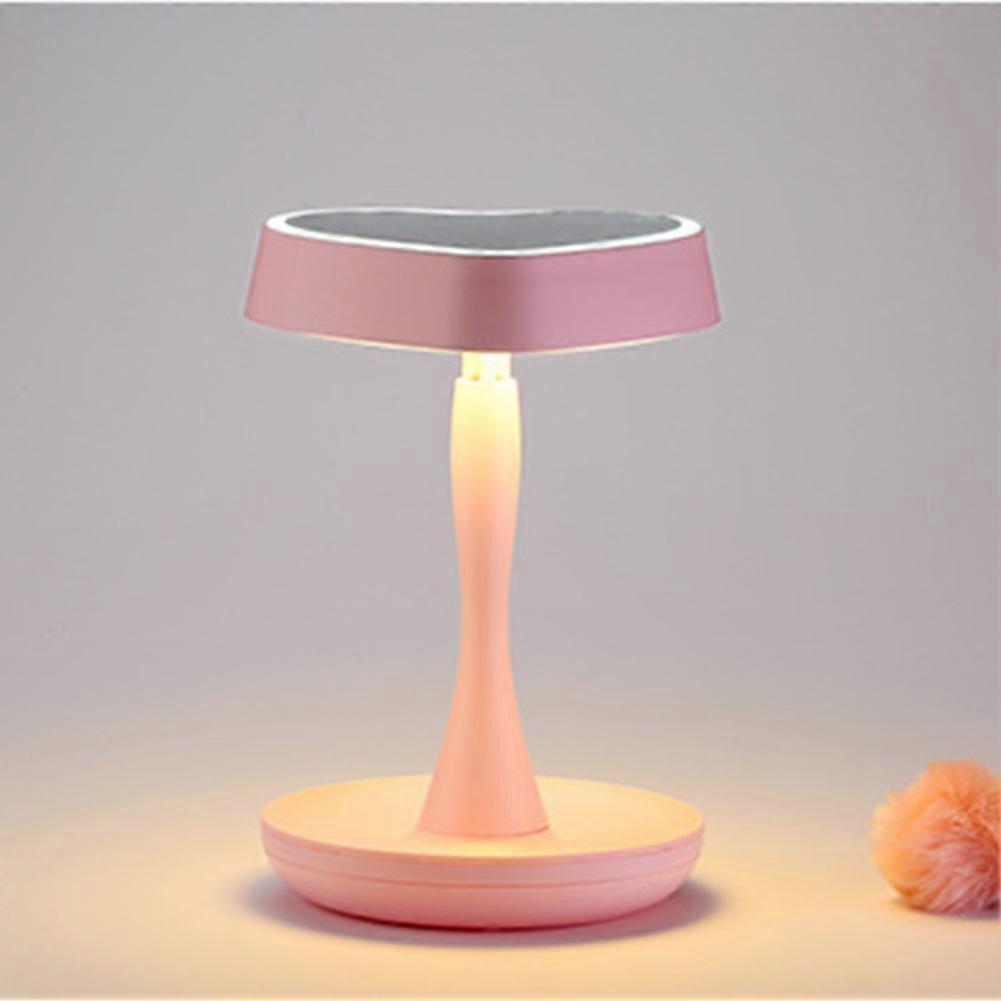 Heart Shaped LED Light Makeup Mirror TouchSensor Cosmetic Table Mirror Lamp New