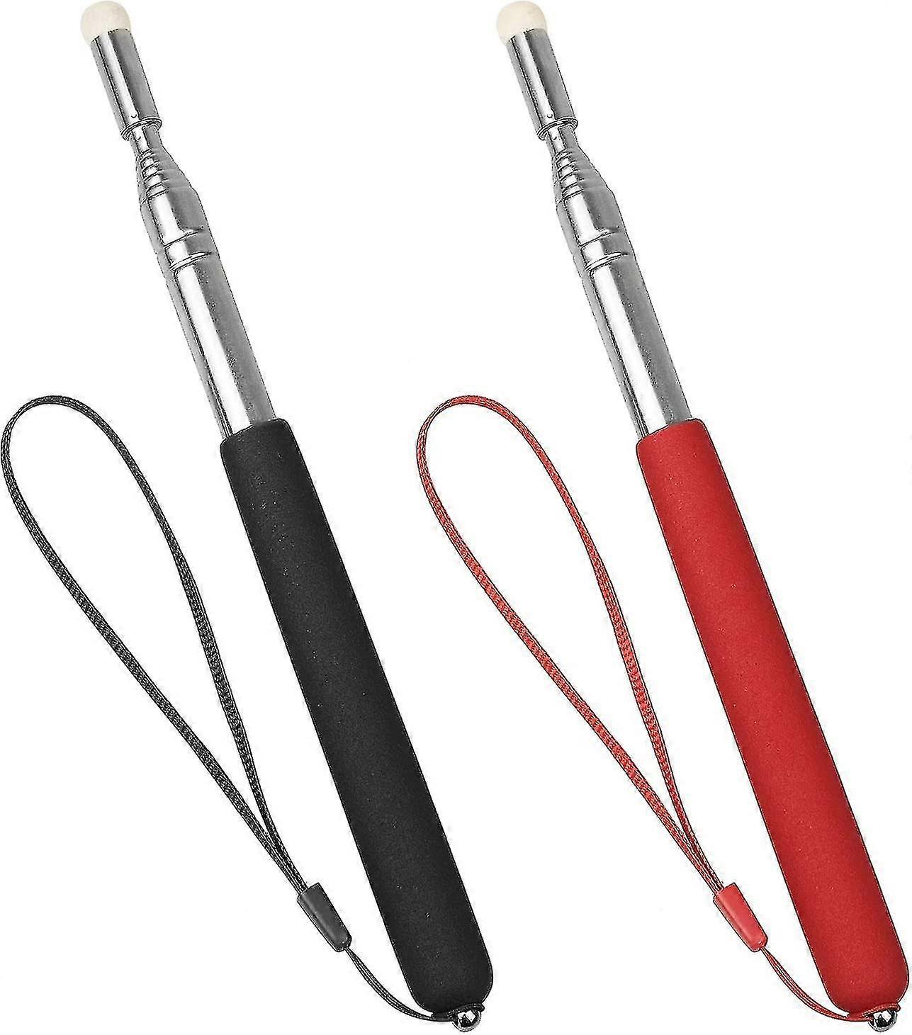 Telescopic Teacher Pointer (2 Pieces) - 100cm Retractable Teaching Pointer Stick With Lanyard For Classroom Whiteboard
