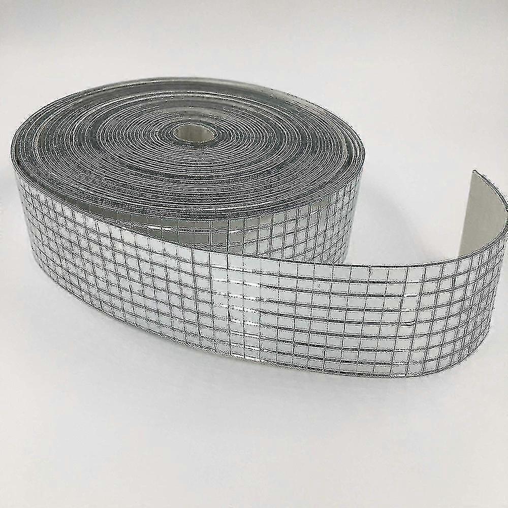 Roll Self-adhesive Glass Craft Mini Square & Round Mirrors Mosaic Tiles