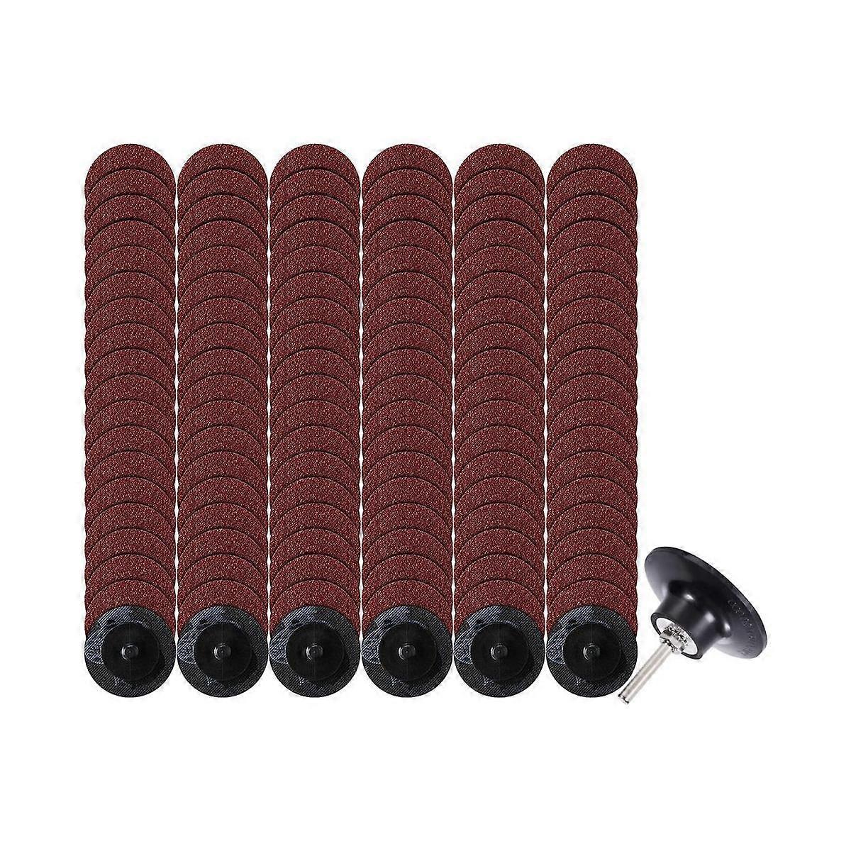 150Pieces Roll Lock Disc 2 polegadas Discos de lixamento Set 36 Grit Round Die Grinder Disc para Surface Prep S