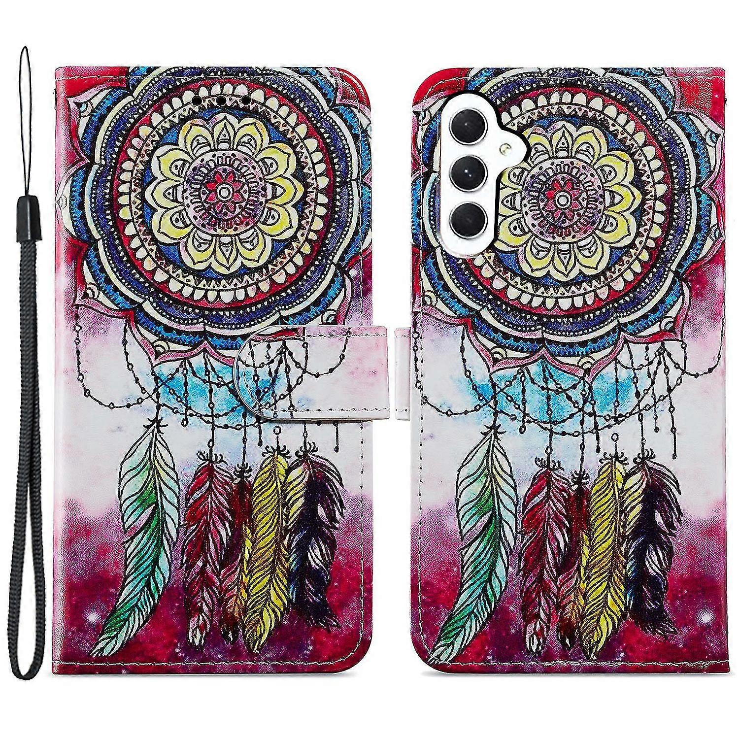 For Samsung Galaxy A55 5G Cell Phone Case PU Leather Pattern Print Wallet Cover