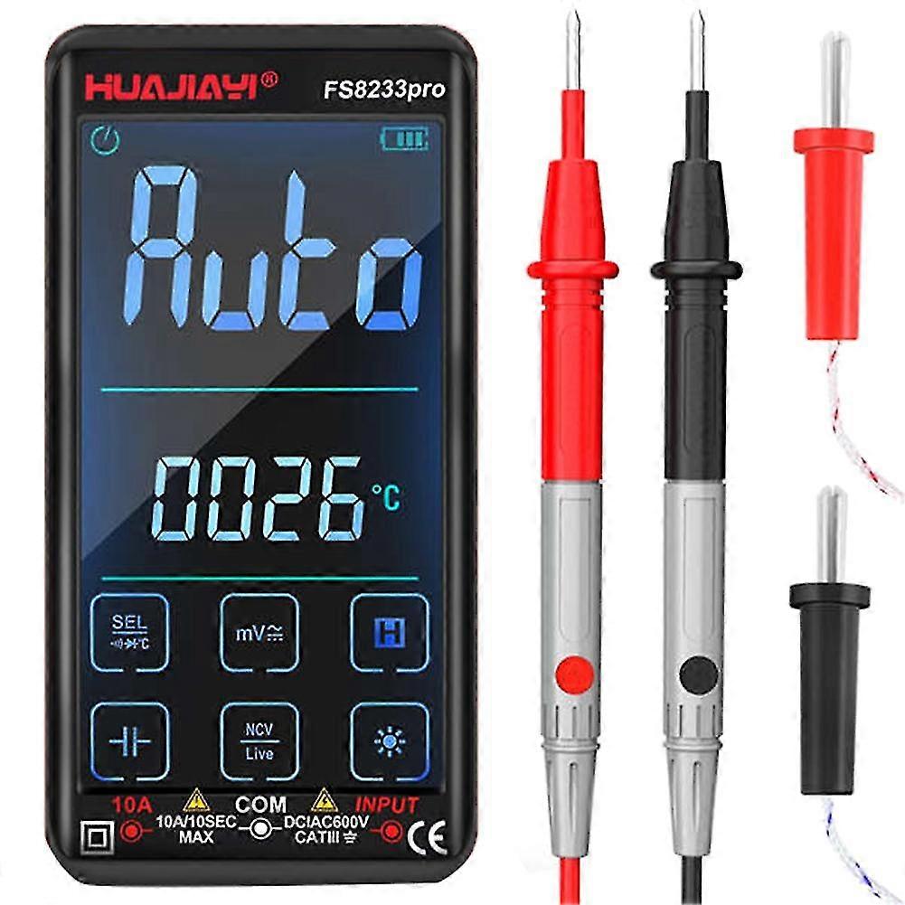 FS8233PRO Touchscreen Smart Digital Multimeter DC/AC 10A Multimetro Transistor 9999 zählt den echten Rmsauto-Bereich