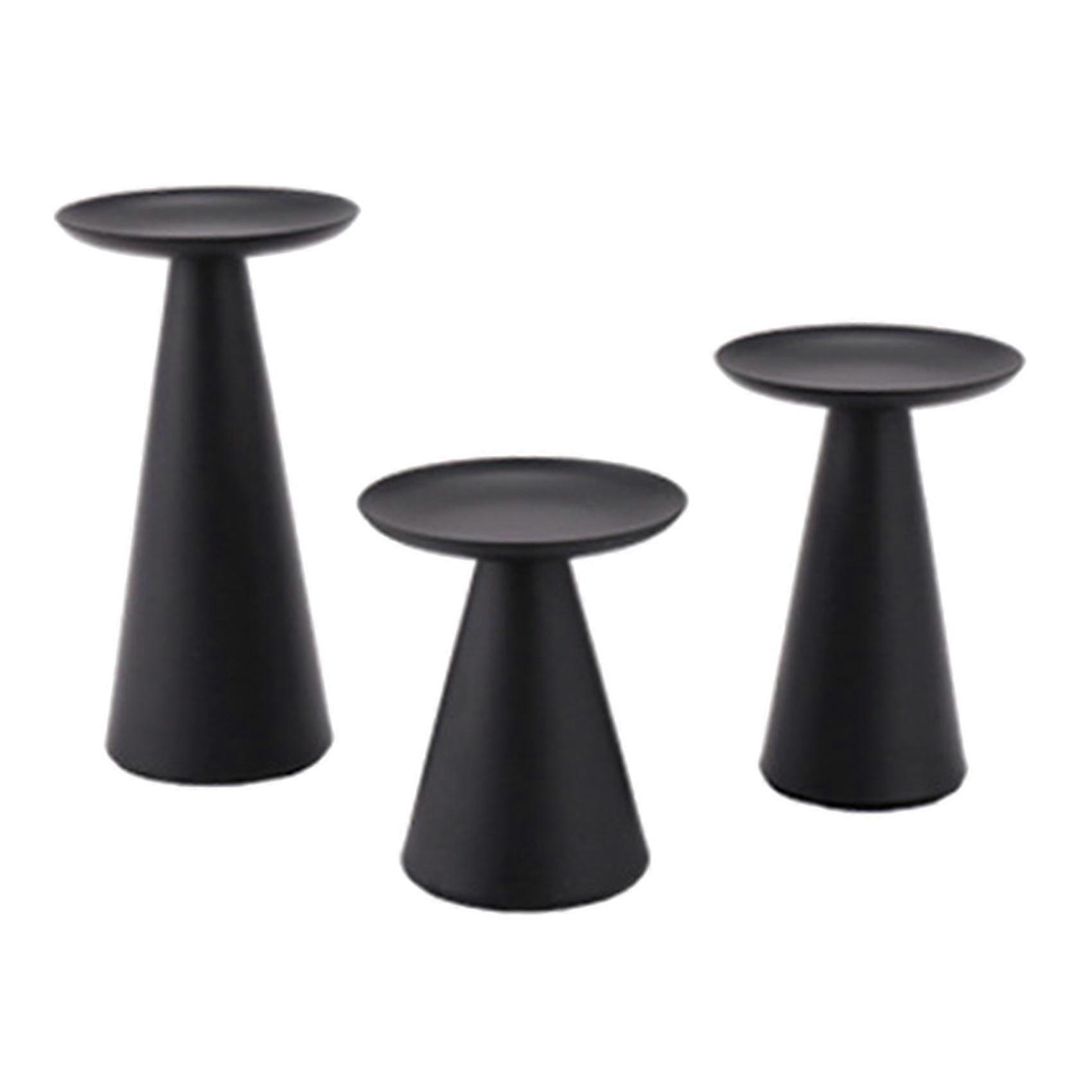 Black Candle Holders Set Of 3 Compatible With Candles Pillar Compatible With Table Decor