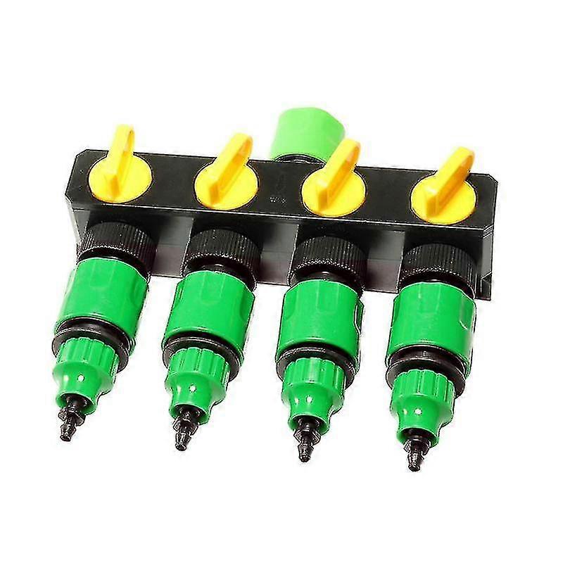 Water Splitter With Shut Off Valves Female Thread 4 Way Water Valve Watering System Water Controller Switch For Flower Planting